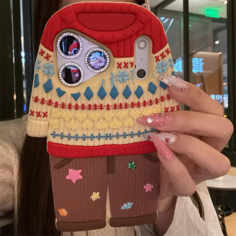 

Зимний чехол-накладка 3D из силикона для iPhone 17 Pro Max, iPhone 17, 16, 15, 14 Plus, 12, 13 Pro Max с милыми узорами