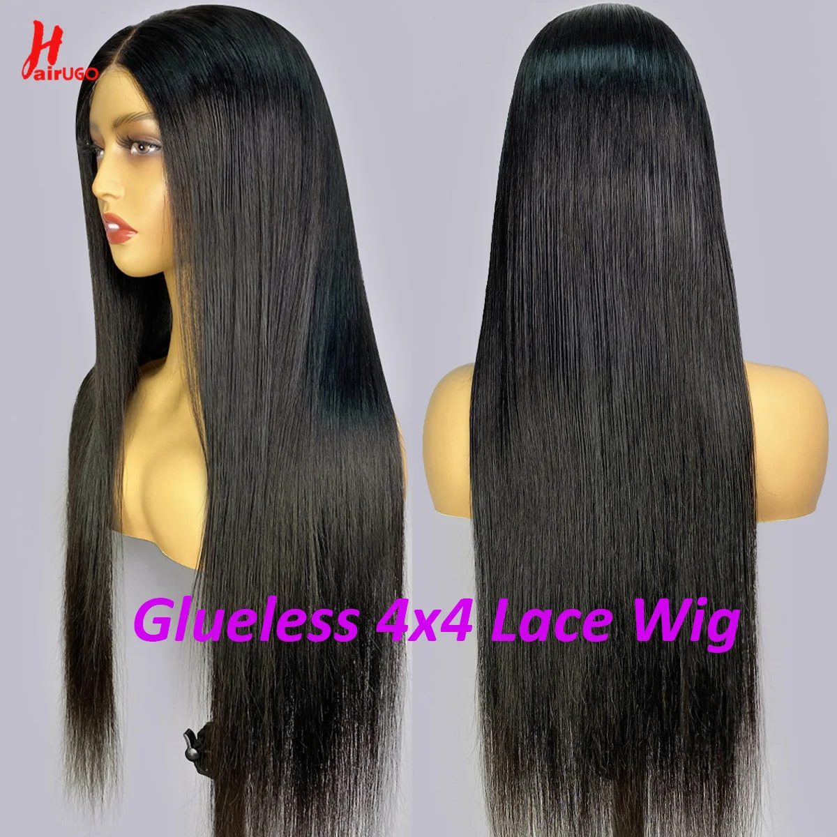 Glueless Straight 4x4 Lace Closure Wigs Ready To wear Pre Cut Pre Plucked Lace Closure Wigs Glueless Straight Human Hair Wigs