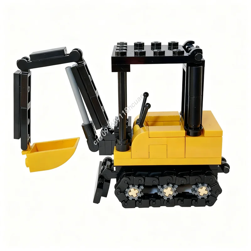 

111 деталей MOC Мини-экскаватор, модель городского строительства, конструктор, игрушка, кирпичики, рождественские подарки, развивающие игрушки для детей, подарок на день рождения