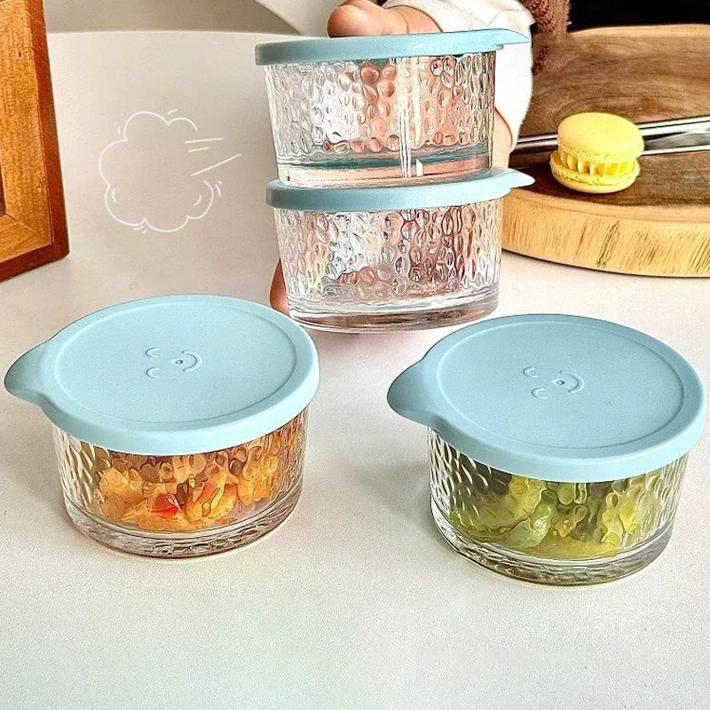 1/3PCS 200ML Glass Storage Jars Transparent Thicken Glass Storage Containers Multifunction Fresh-keeping Mini Clear Jars Kitchen