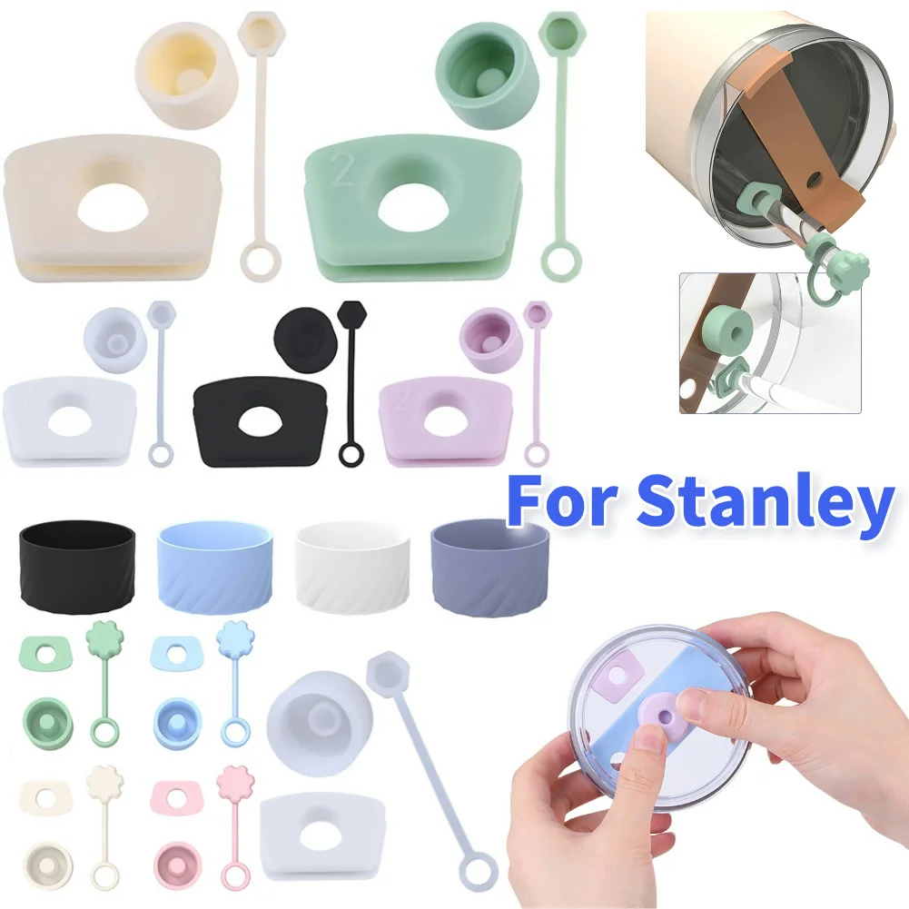 Silicone Spill Stopper Set Reusable Straw Cover Leak Stopper Spill Leak Stopper Set for Stanley 1.0/2.0 Tumbler Accessories