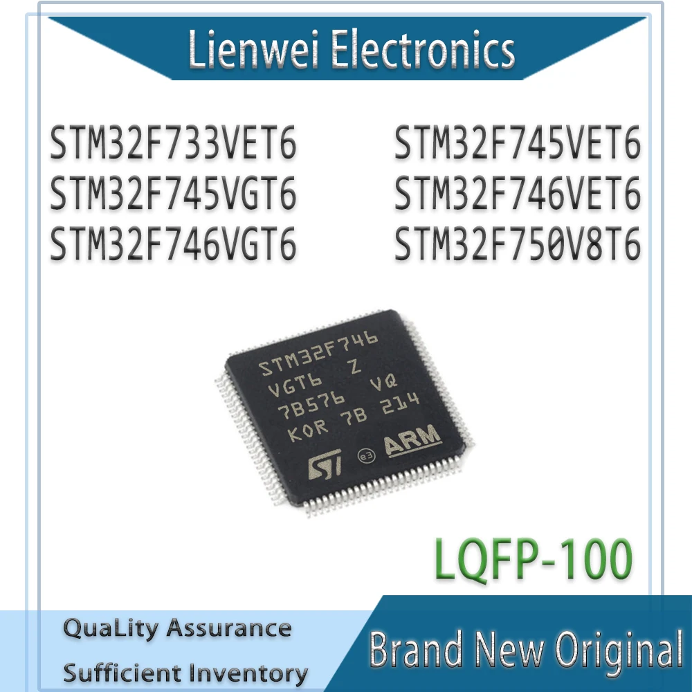 

100% New STM32F733VET6 STM32F745VET6 STM32F745VGT6 STM32F746VET6 STM32F746VGT6 STM32F750V8T6 IC MCU Chipset
