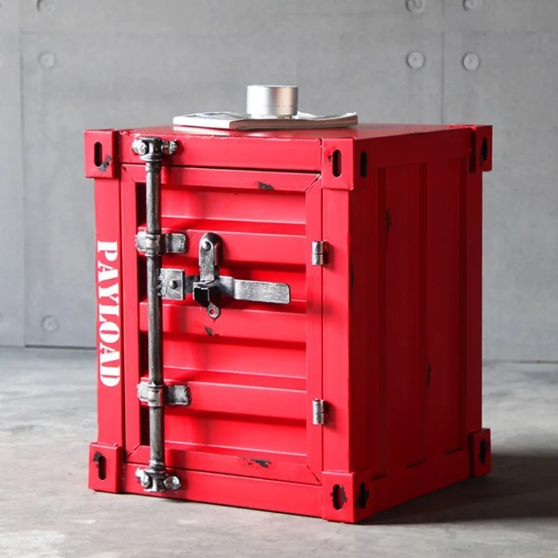 

Container cabinet Industrial style locker Wrought iron bedside table Retro creative bedside small cabinet Small storage cabinet