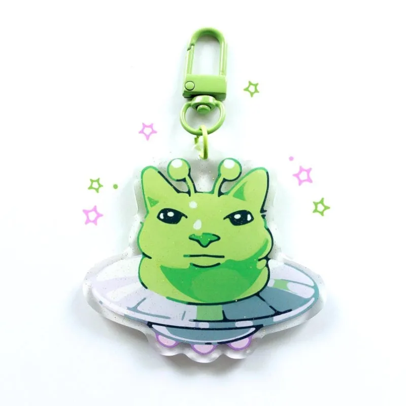 

Keychain For Alien cat Acrylic Anime Cartoon Keychain DIY Collection Toys Gift for friend Holiday Gift