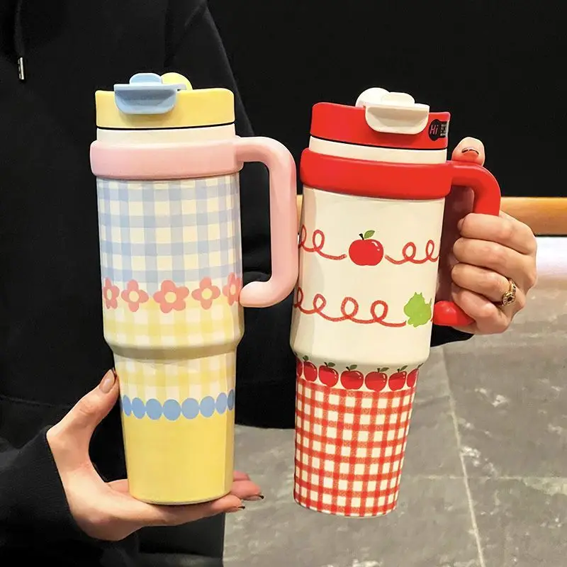 

Big Mac Thermos Cup Girls High Value Large Capacity Ice Cup 2025 New Straw Cup Student Water Cup Portable water bottle