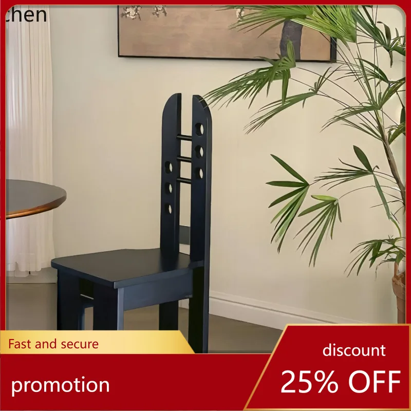 

HXL Jingji Curved Back Dining Chair Vintage Home Cafe Commercial Meeting Chair