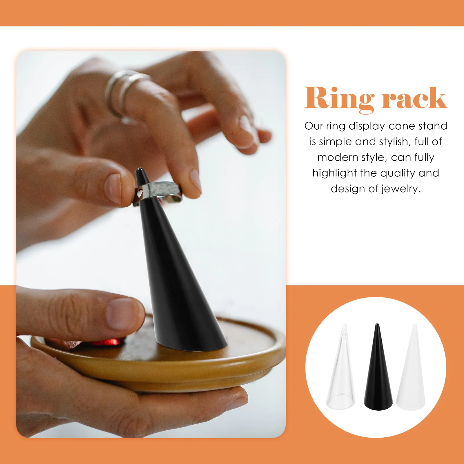 

9Pcs ABS Ring Rack Strong Wear Resistant Ring Display Stand for Desktop Storage Organizer Design Jewelry Display