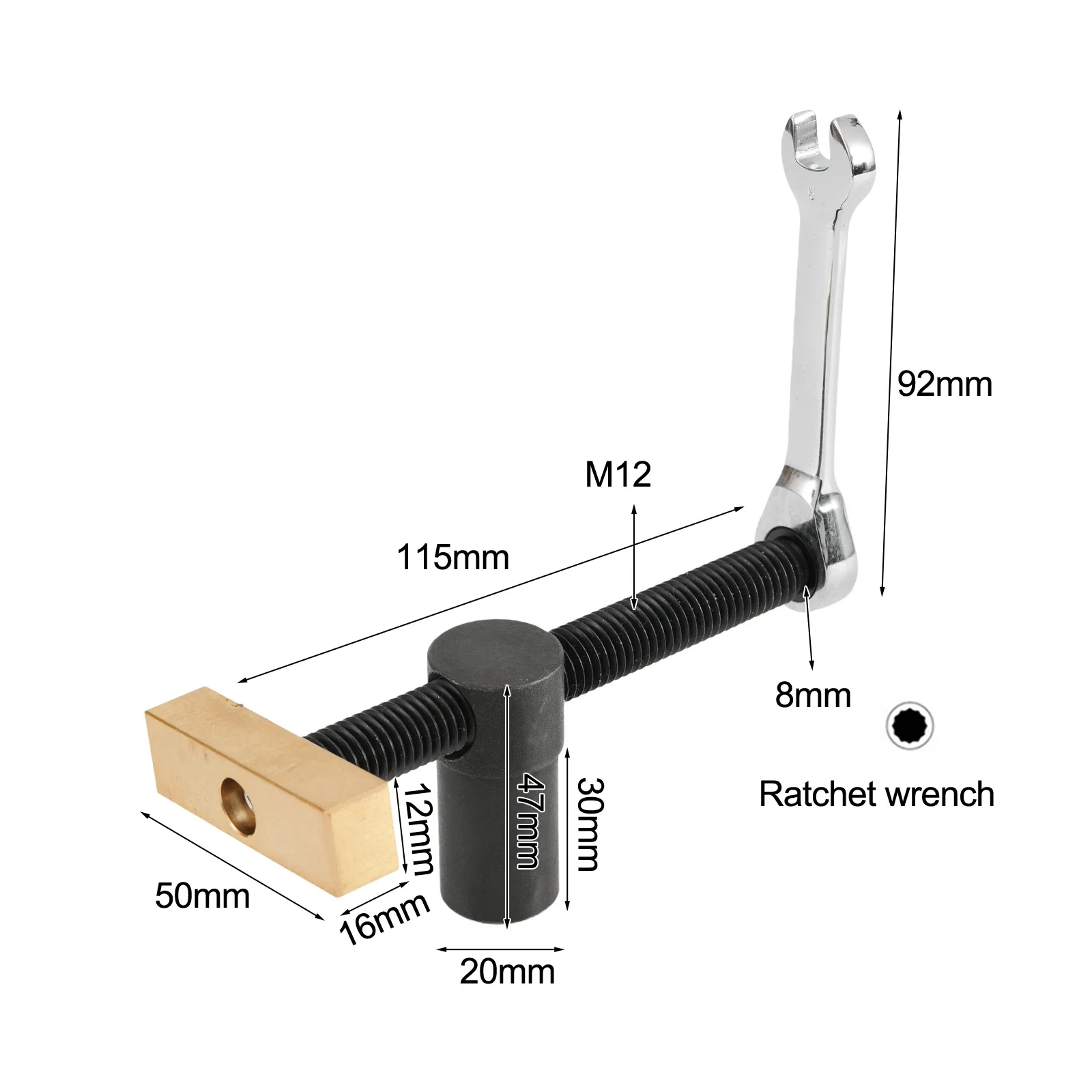 

Brand New Fixture Vise Clamping Tool Solid Brass+Stainless Steel Wear Resistance Woodworking Accessories Desktop Clip