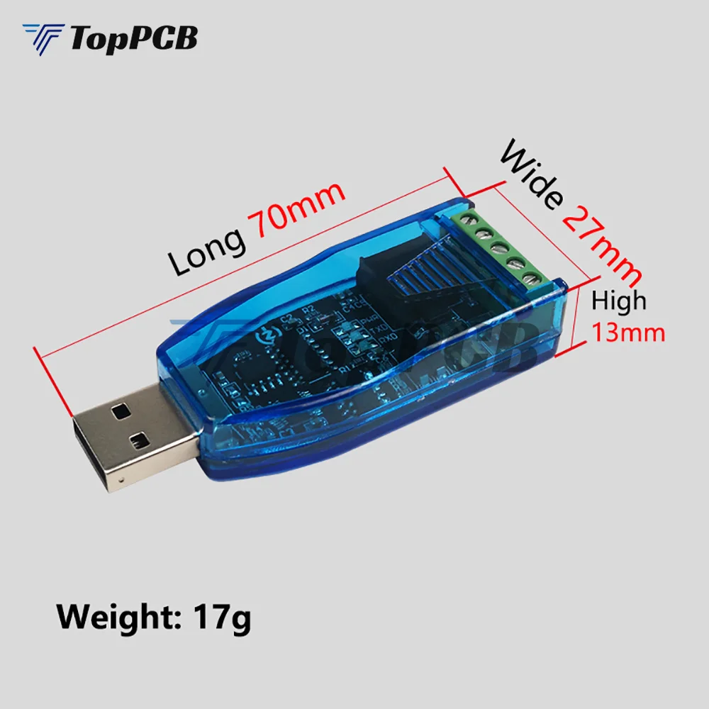 Imagem -03 - Usb para Conversor Rs485 Isolar Módulo Atualizar Tvs Industriais Proteção Esd Original Ch340e Padrão Rs485 Placa de Conector