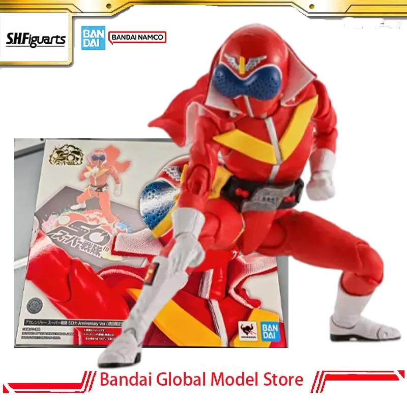 Оригинальная фигурка Bandai S.H.Figuarts Shinkocchou Seihou AkaRanger к 50-летию Super Sentai, коллекционная модель меха.