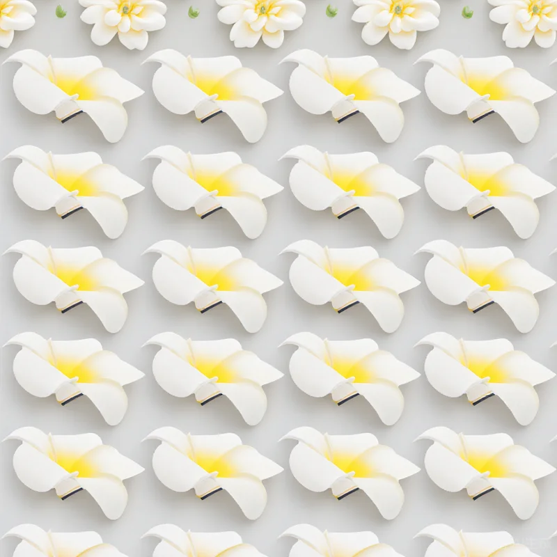 

20pcs Artificial Plumeria Flower Hair Clips EVA Material 9cm Size Wedding Party Accessories Women Hairpin Beach Style