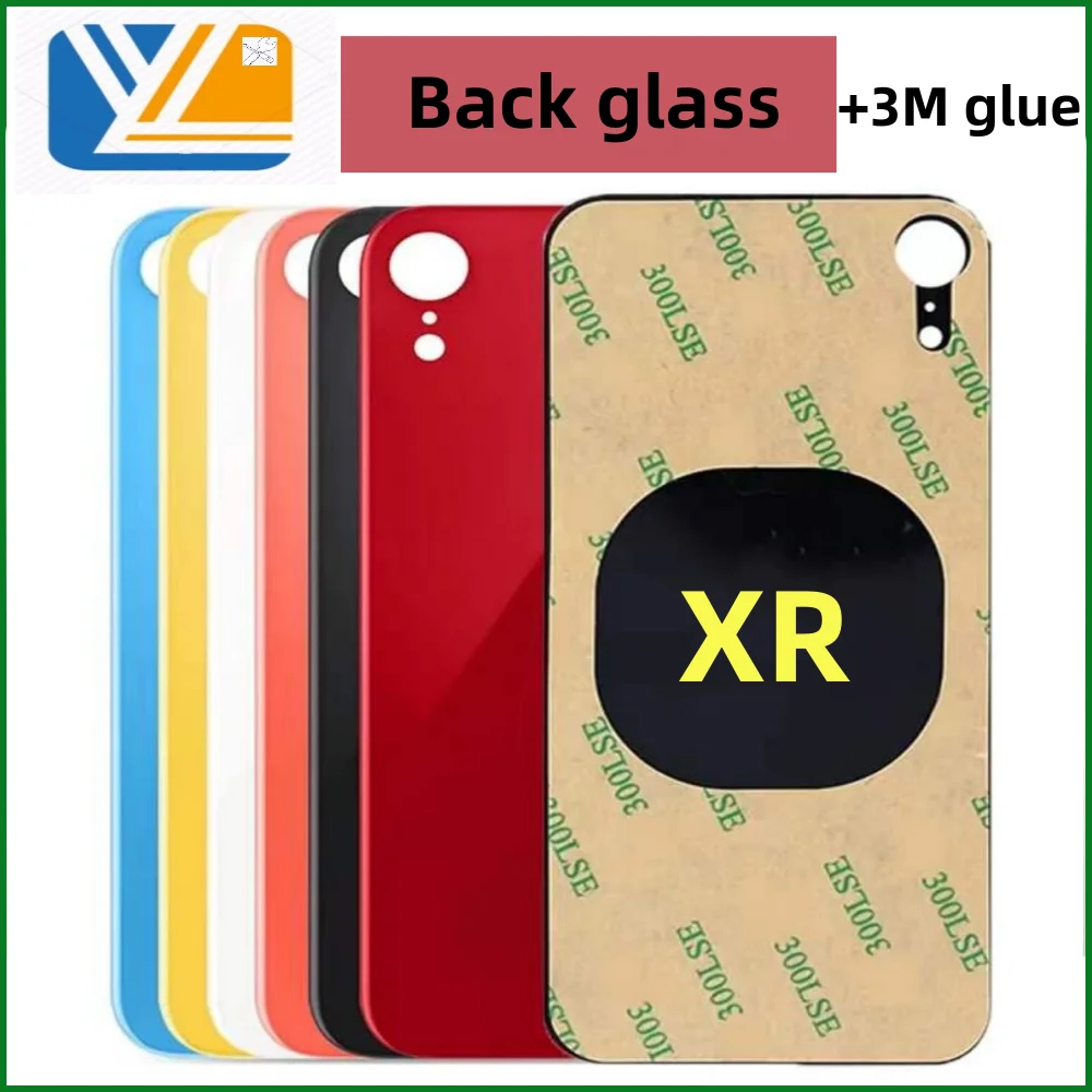 For iPhone XR Back Glass Panel Battery Cover Big Hole Rear Door Housing Case Replacement Parts With 3M Tape xr Back Cover