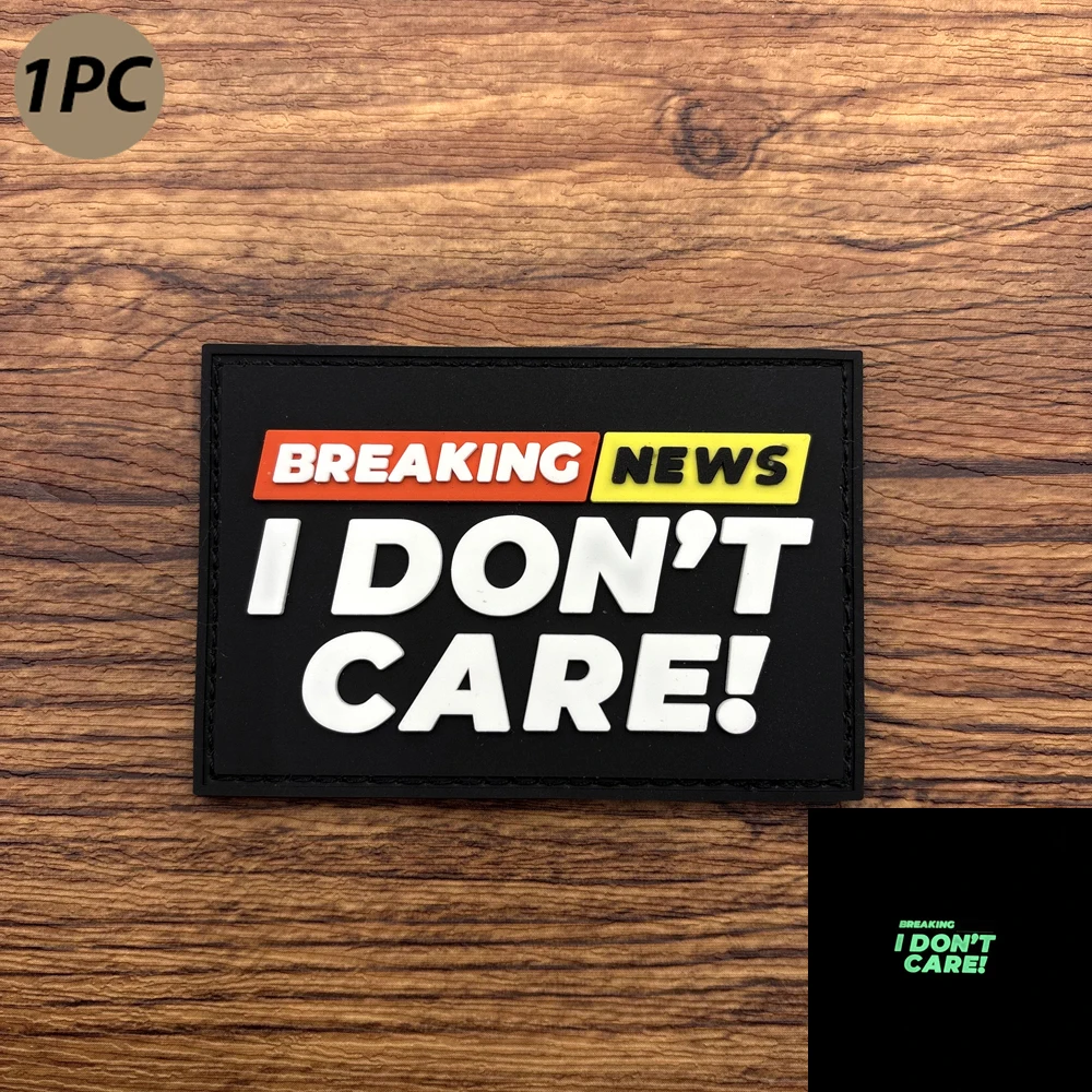 Rectangular Logo with Prominent 3D Lettering on a Black Background, with a Luminous Effect, 2D Flat, Made of Pvc Material, Armband, Daily Fabric Renovation Appliqué, Comes with Compatible Felt Backing