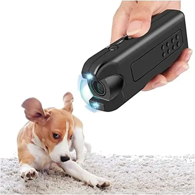 Portable Dog Ultrasonic Repeller Pet Training Device Anti-Barking with LED, Outdoor Deterrent Chaser to Repel Cats & Dogs view 3