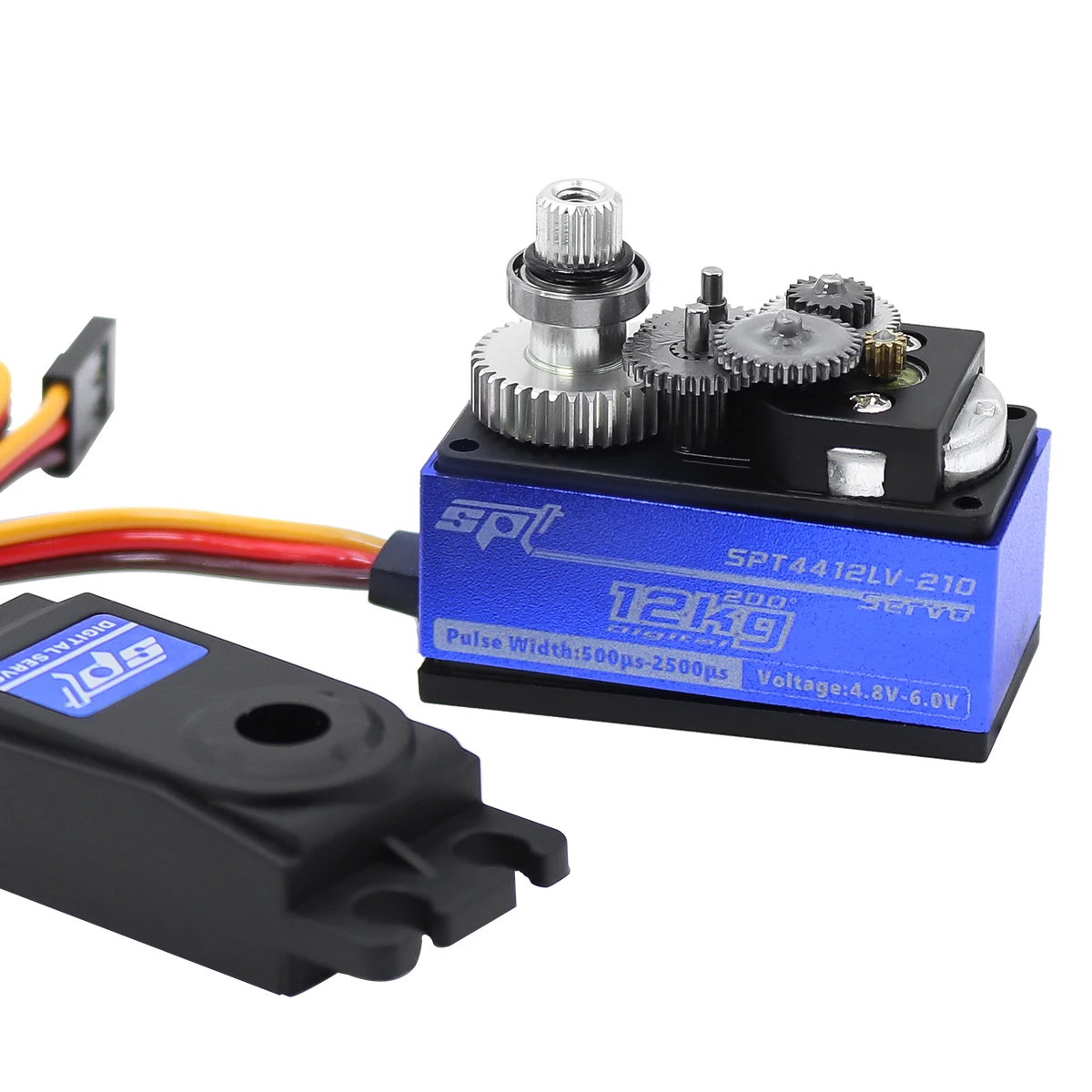 SPT 디지털 서보 메탈 기어 표준 짧은 바디 고정익 로봇 암 아두이노, 1:10 1:12 RC 카용, 4412LV 210, 12kg