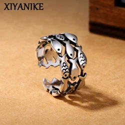 XIYANIKE Silver Color Fish Open Rings For Women Adjustable Wedding Ring Fashion New Jewelry Girls Gift Party