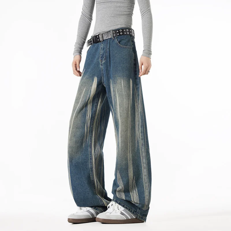 جينز GIOIOMens، جينز رجالي غير رسمي فضفاض ومستقيم جديد للفصول الأربعة، ملابس رجالية