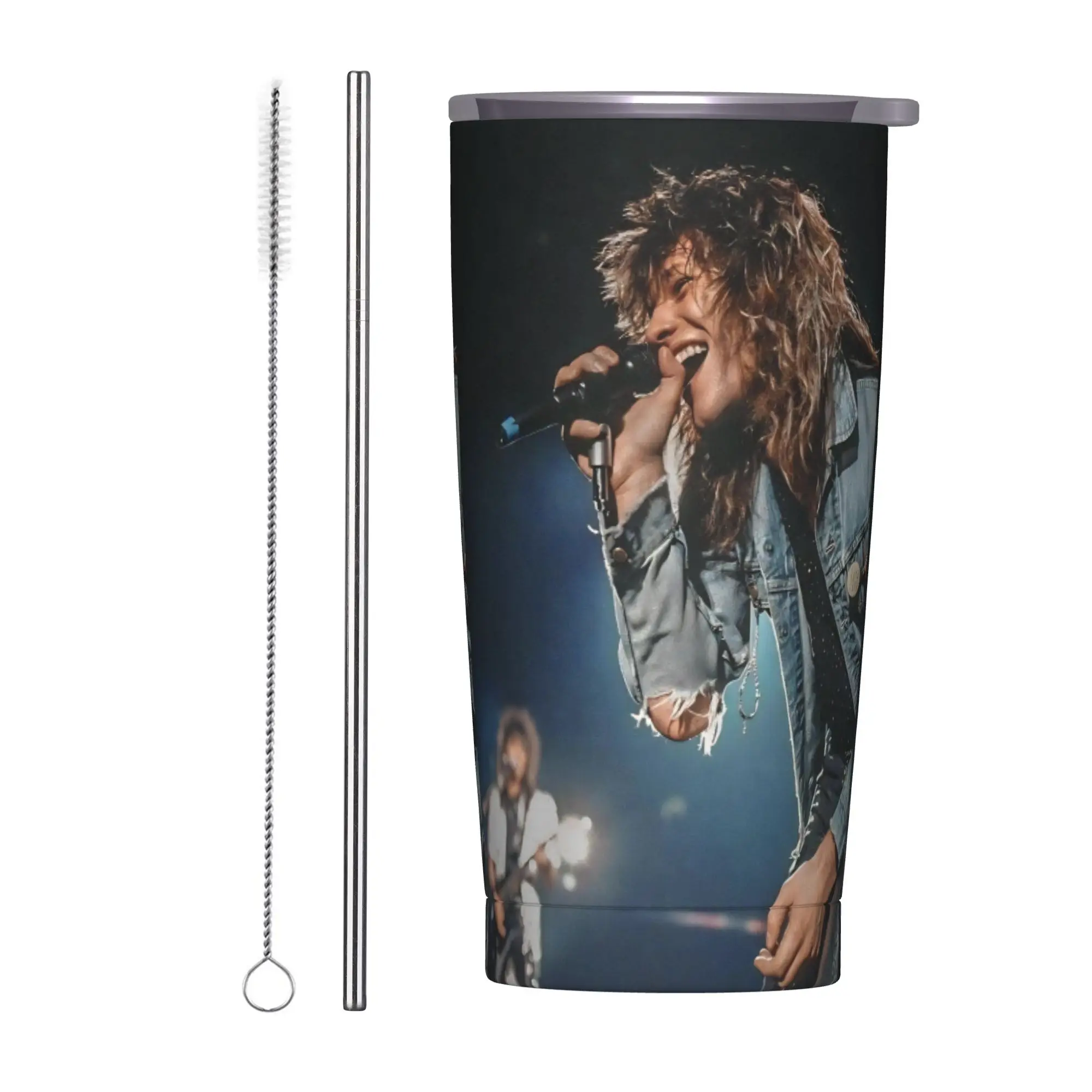 Im Not Livin On A Prayer Anymore Bons Jovis Rock Tumbler Vacuum Insulated Coffee Cups with Lid Straw Mugs Spill Proof, 20oz