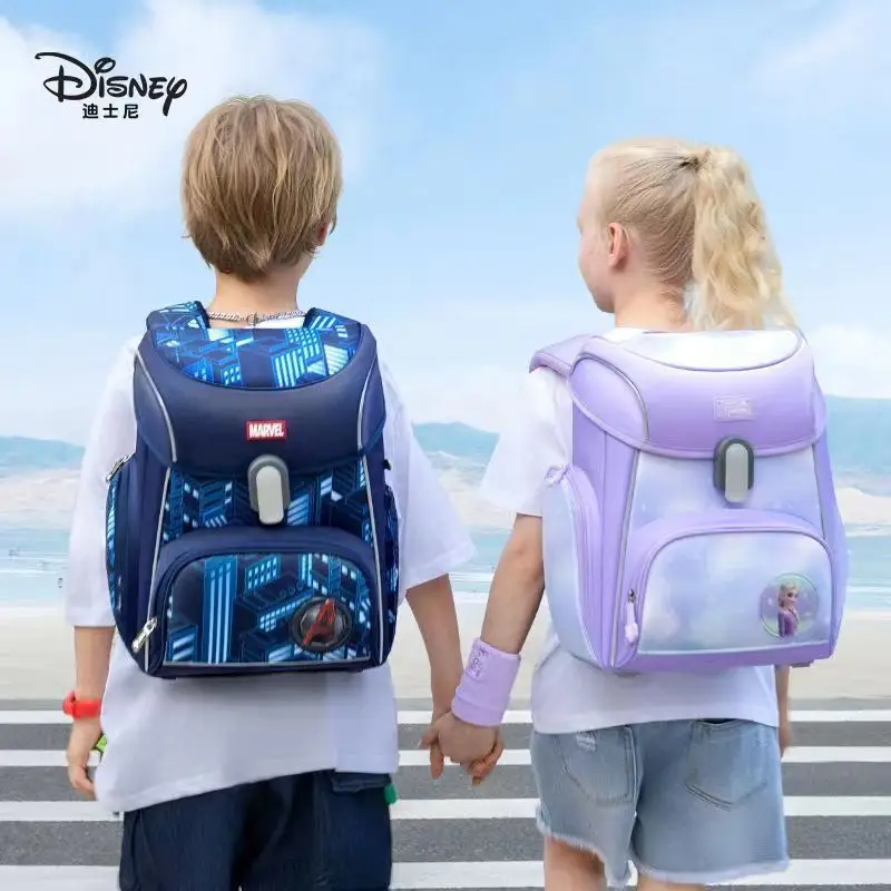 Disney New Frozen School Bags For Girls Boys Spider Man Grade 1-5 Primary Student Shoulder Orthopedic Backpack Kids Gift Mochila