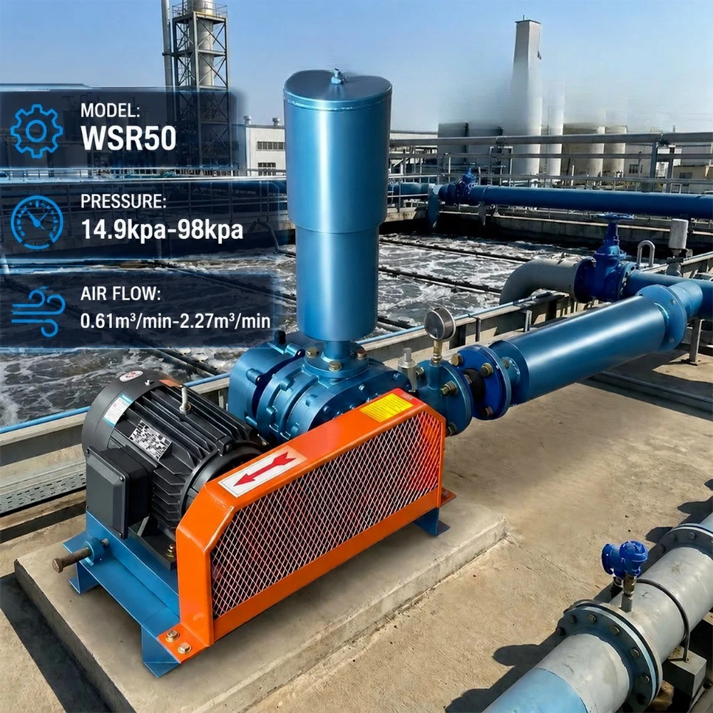 High Efficiency High Pressure Electric Roots Blower New Energy Saving Stainless Steel Blade Air Blower for Water Treatment