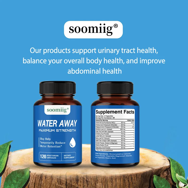 Natural Diuretic Capsules with  Vitamin B6, Water Balance Support for Men & Women, Extract Water Retention Anti-Bloating