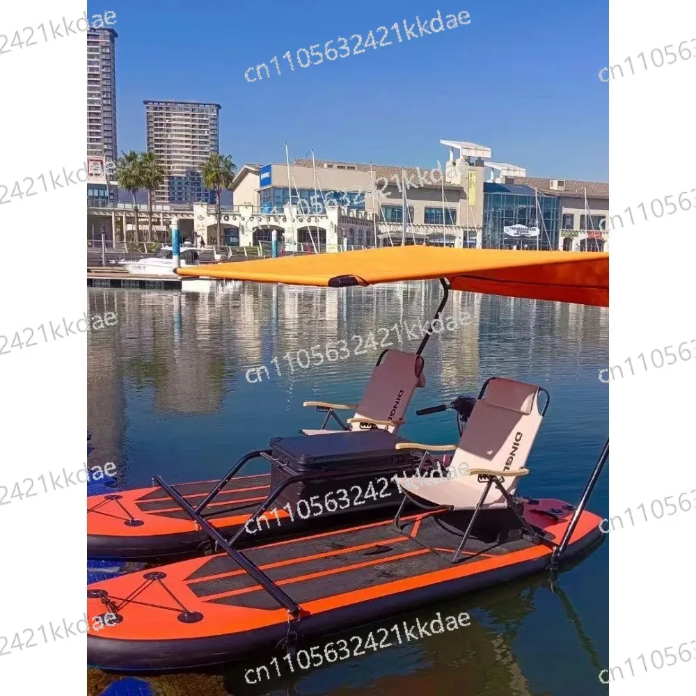 

Надувной электрический двухместный катамаран-падлборд для рыбалки и отдыха на воде, портативный, надувной, с электроприводом