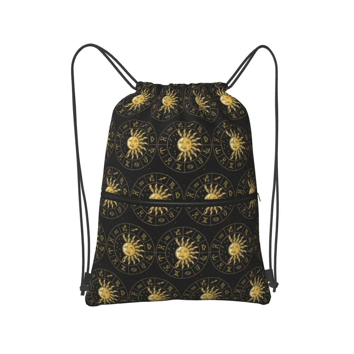 

Horoscope Wheel With Zodiac Signs Backpacks Portable Drawstring Bags Sports Bag Book Bags for Man Woman School