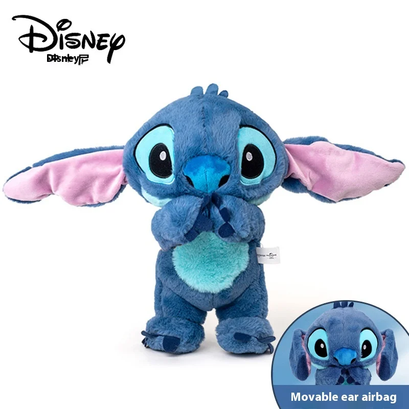 Genuine Disney Lilo & Stitch Plush Toy Boneca, Ponto sentado, Brinquedo macio recheado, Travesseiro do carro, Crianças reconfortantes, Natal, presente de aniversário