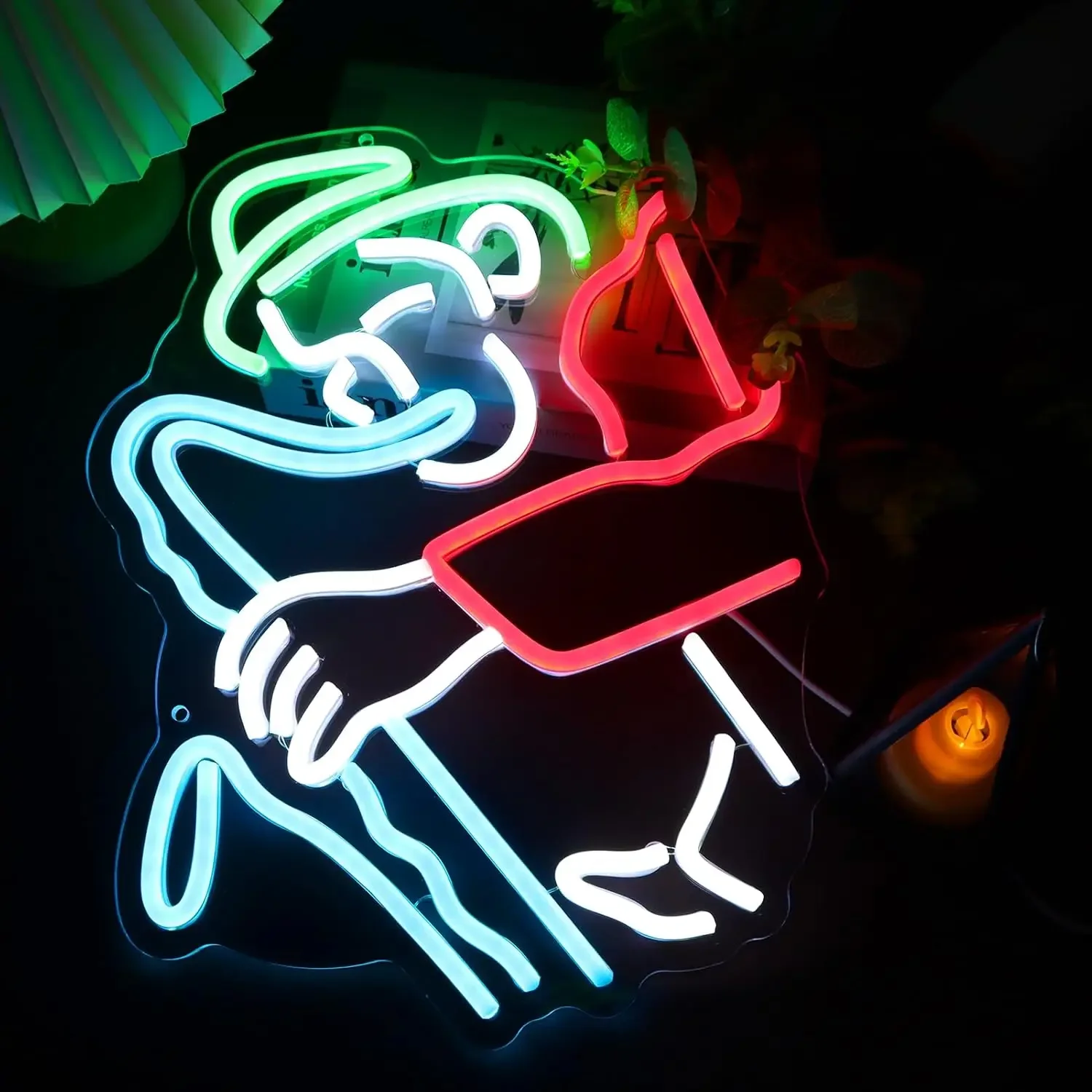  Musician Man With Saxophone Neon Light Sign USB Dimmable LED Neon Sign Wall Decoration for Bedroom Gameroom Party Gifts