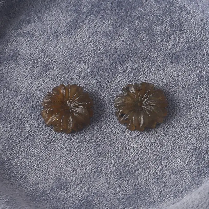 

Пара цветочных бусин из лабрадорита: кусочки натурального камня ручной работы с переливающимся Schiller, идеально подходят для изготовления ювелирных изделий 16x16x5 мм-2,9 г