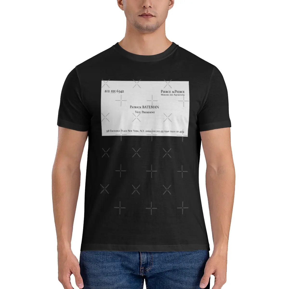 مضحك باتريك بيتمان S بطاقة الأعمال من الأمريكية النفسي تي شيرت رجالي مطبوعة بلايز فضفاضة ونحيفة تناسب المرأة تي شيرت