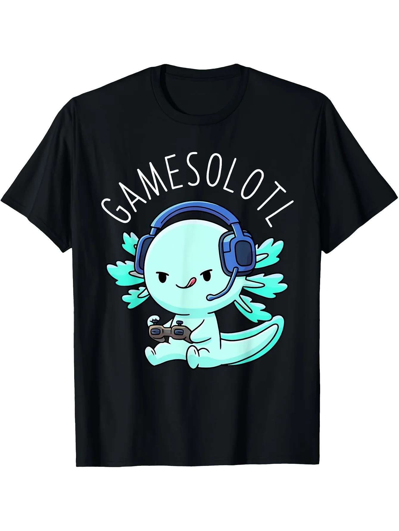 

[Axolotl T-Shirt] Gamesolotl Kawaii Axolotl T-Shirt | Gamer Anime Gifts for Boys Girls