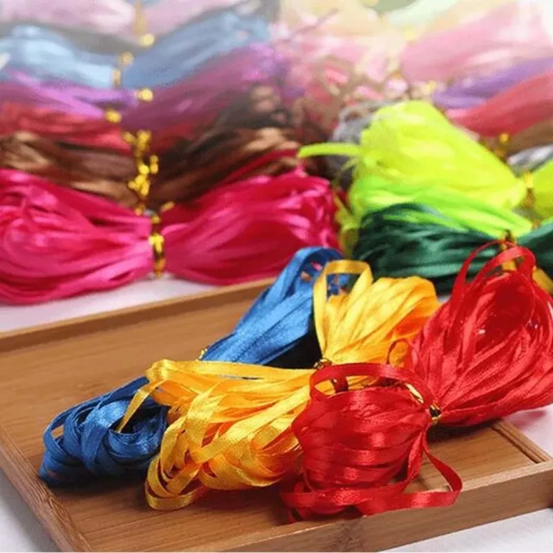 New 1/8'' 3mm Multi Colors Satin Ribbons Wedding party gift pack ribbon Christmas Decoration Accessories ribbon (10 meter/lot)