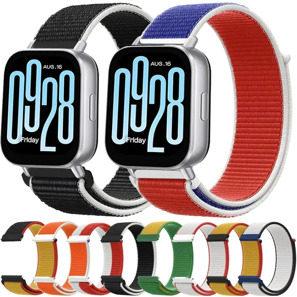 22/20mm Flag Style Braided Nylon Strap for Redmi Watch 5 Acitve/Lite Wristband Amazfit Active 3-2-Max/Huawei Watch 5/GT7-6-5 Pro