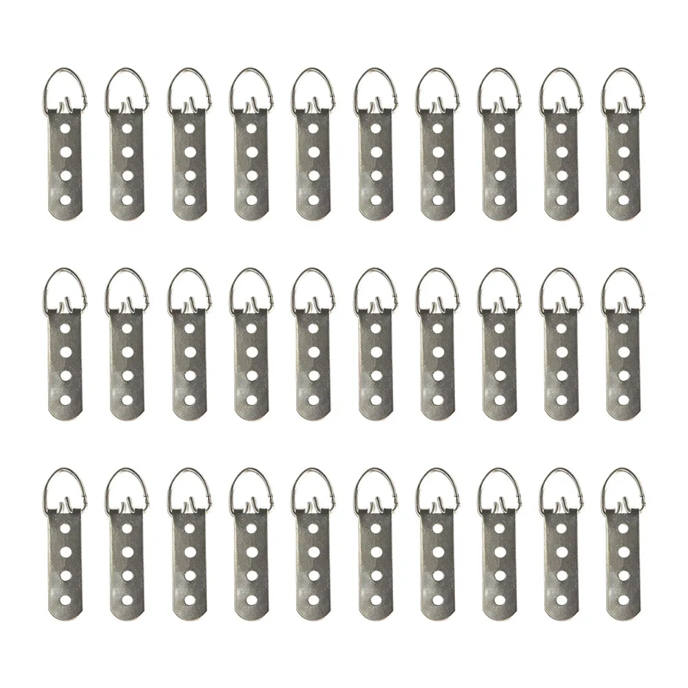 D-Ring Picture Hangers 30 Pack Metal Hardware for Wall Art Frames Canvas Panels Mirrors and Indoor Display Applications