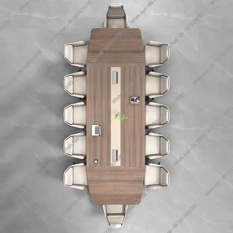 مجموعة طاولة وكرسي للمؤتمرات J، بسيطة وحديثة وخفيفة فاخرة وكبيرة لغرفة الاجتماعات والمكتب والطلاء الراقية #4