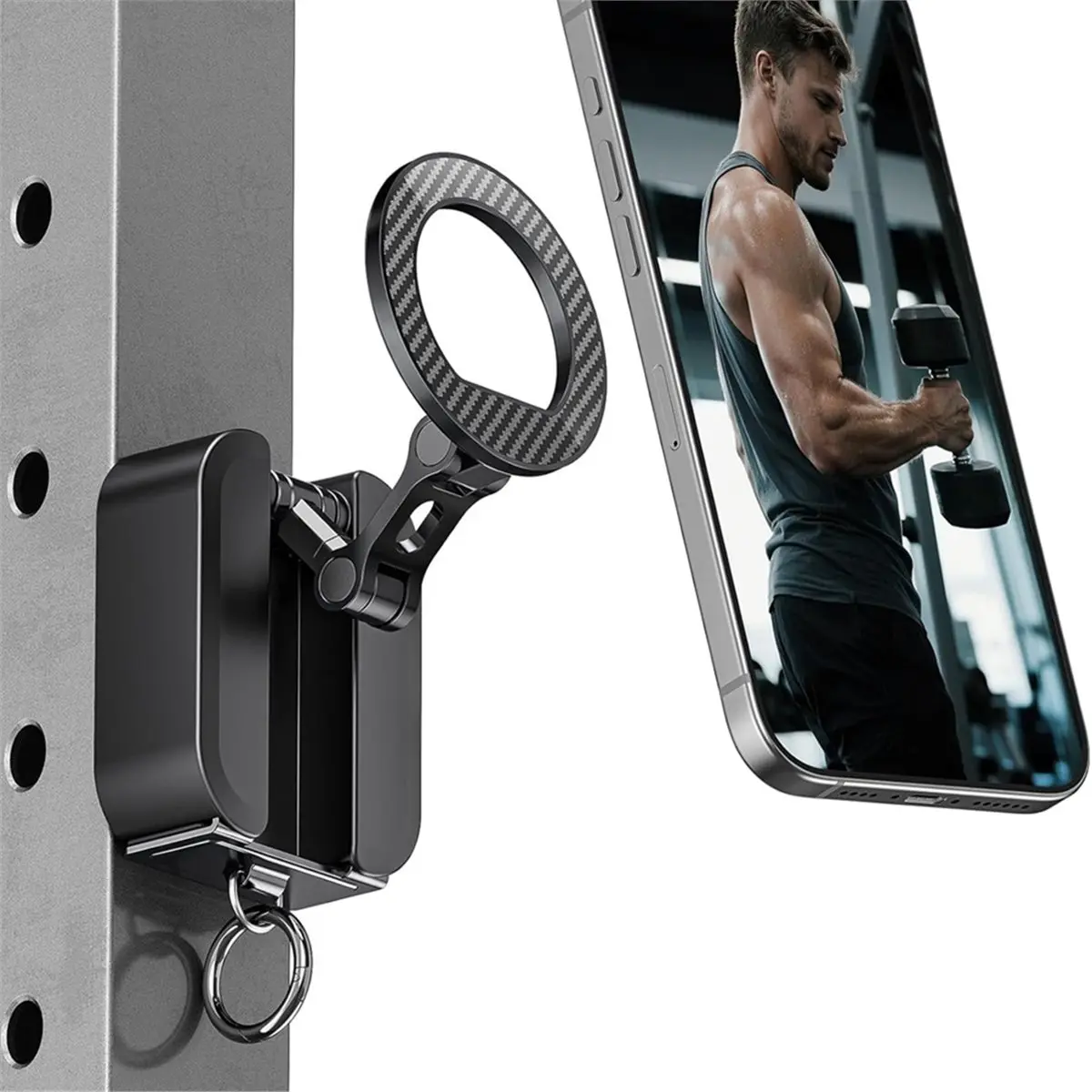 Digital Essentials Magnetic Desktop Phone Holder for Gym Multifunction Phone Holder Stand for Travel Fitness Kitchen Live Bracke
