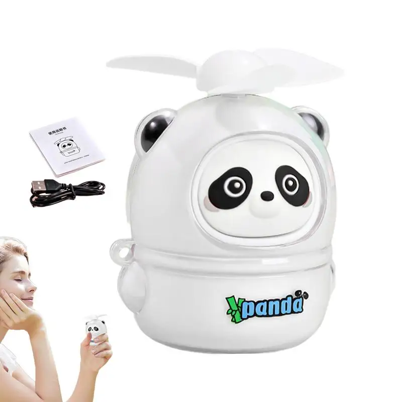 Portable Personal Fan Personal Mini Desktop Fan Desk USB Hand Held Cartoon Panda Mini Cooler Electric Powered Desktop Fan USB