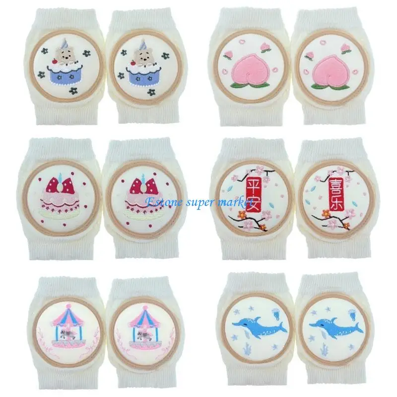 

090B Cartoon Knee Protectors Kneepads Breathable Infant Anti-slip Leg Warmers