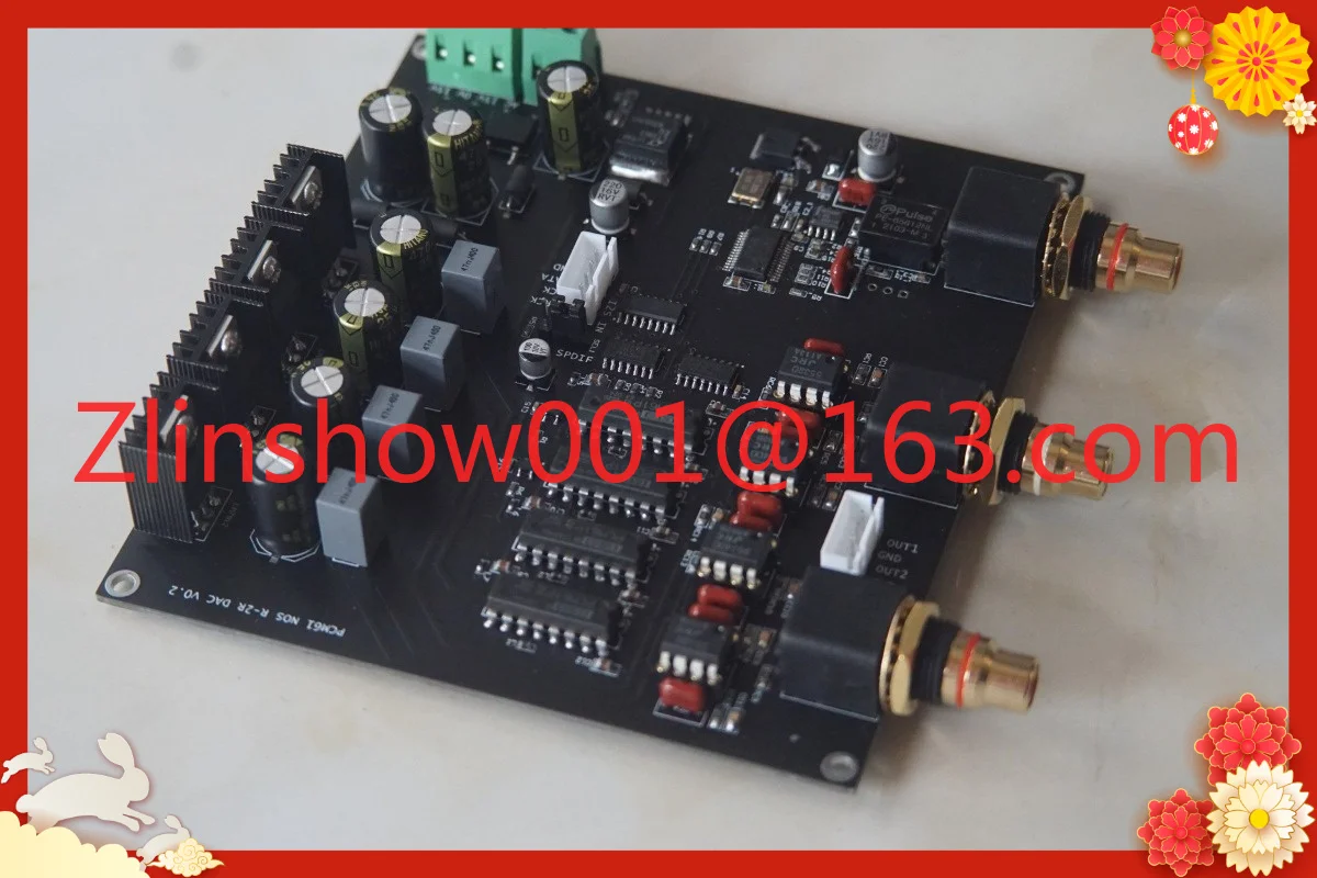 R2R DAC PCM61 four-parallel differential, vinyl style design, decoding board