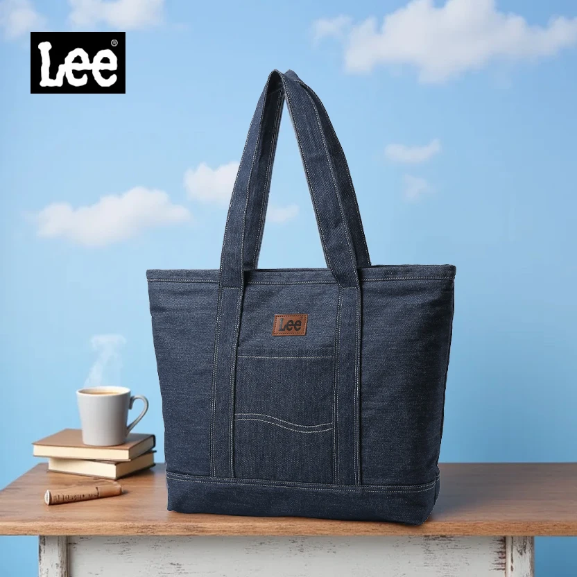LEE Denim Zipper Tote Bag 36x12x34CM