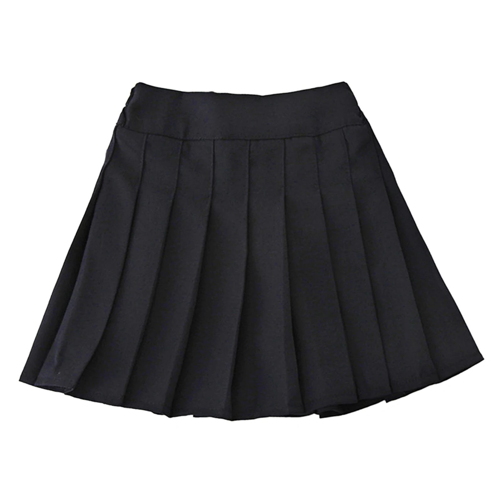 

Kids Girls Pleated Skirt School Uniform Solid Color Back Elastic Band High Waist Mini Skirt with Safety Shorts Casual Skirts