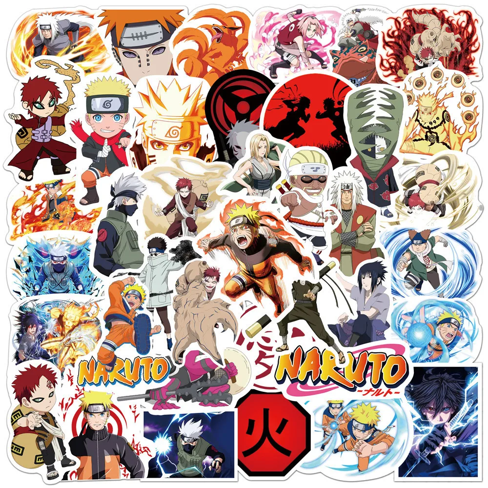 10/50/100pcs Japan Anime Naruto Sticker Pack Graffiti Suitcase Laptop Car Waterproof Cartoon Stickers Decal Children Toy Gift