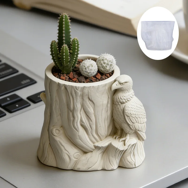 

Eagle Guardian Forest Silicone Mold DIY: Cement, Epoxy Resin, Gypsum Candle Cups, Planters & Craft Storage