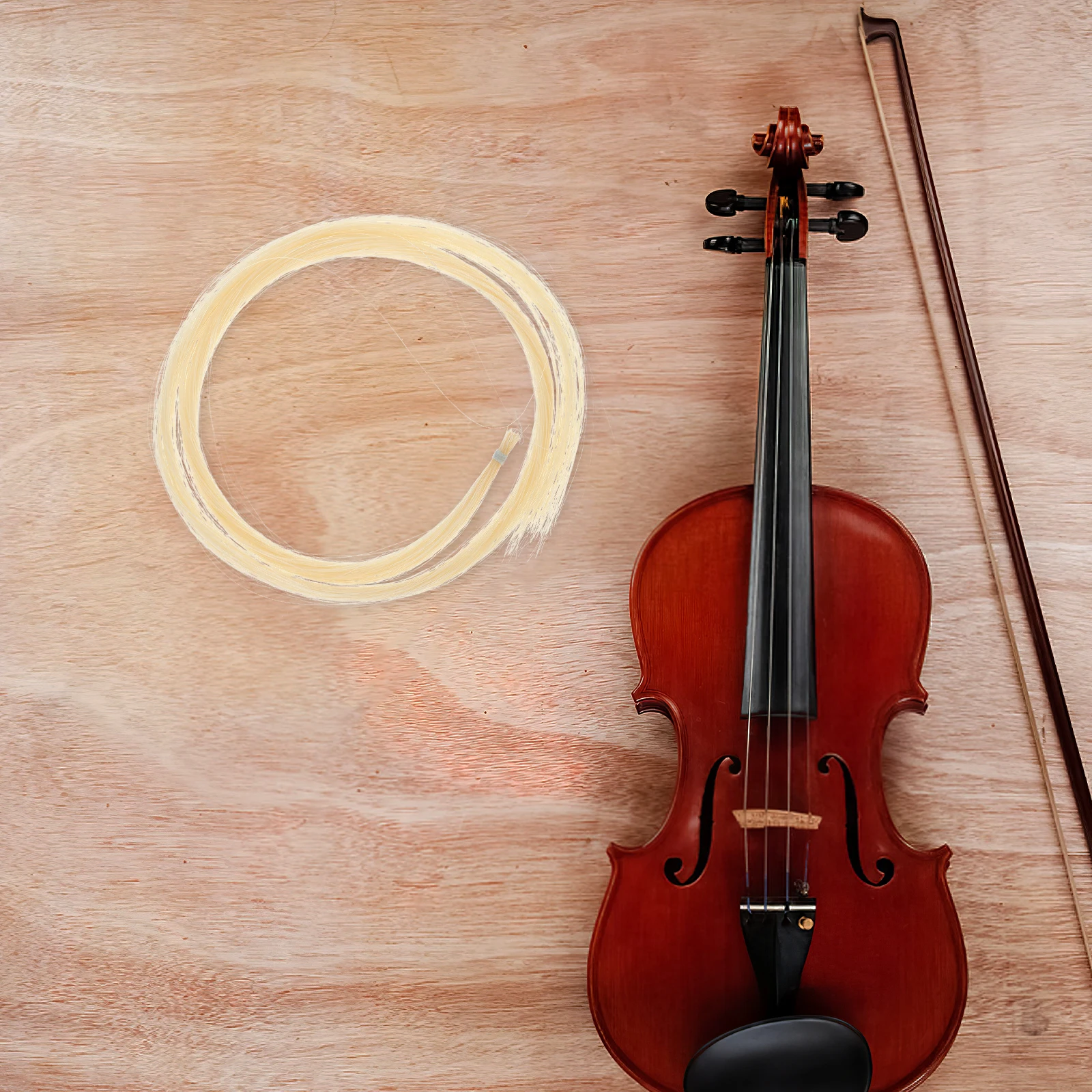 

2 Hanks Natural Mongolian Stallion Hair Violin Bow White Unbleached Thickness for Viola Violin Smaller Instruments