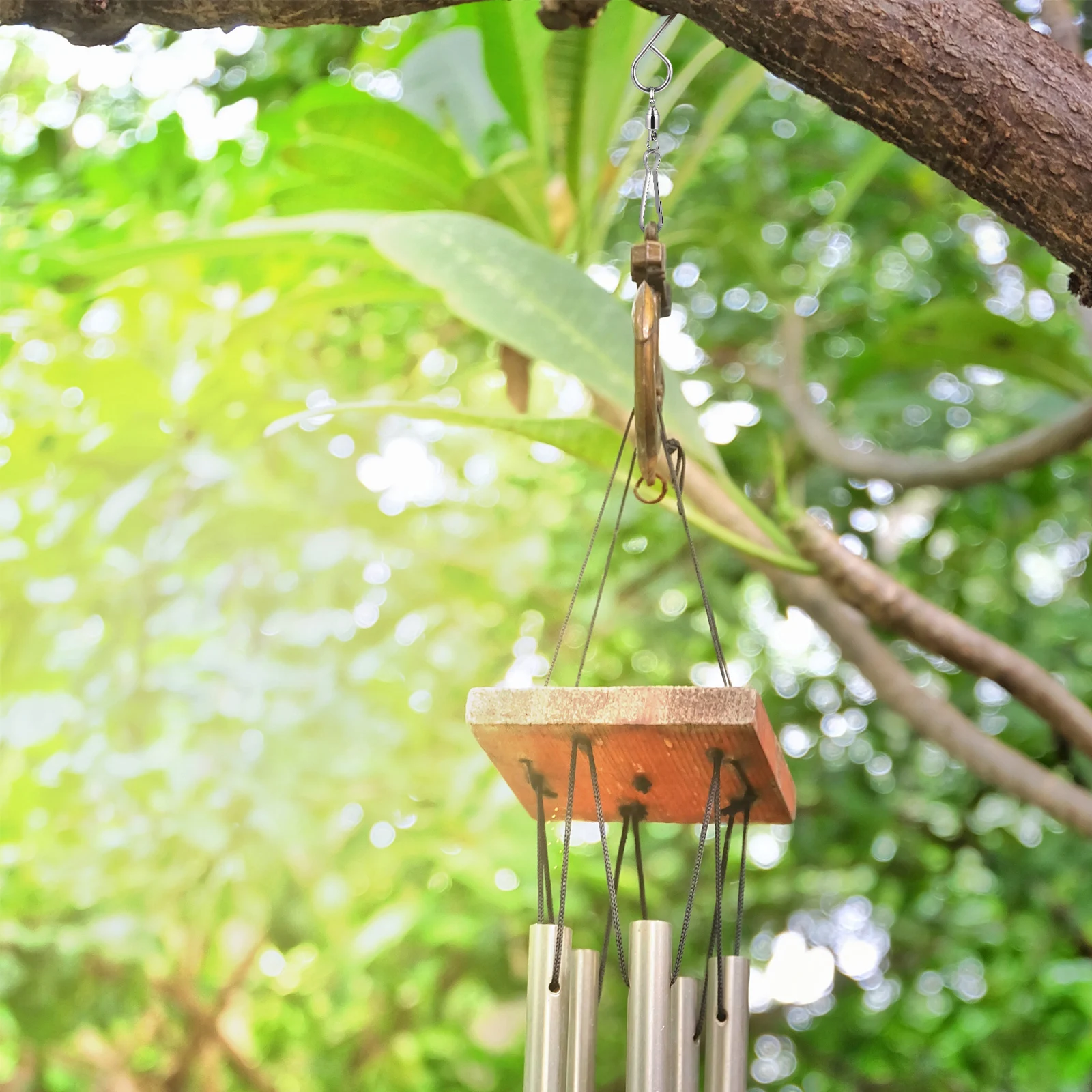 

12 Pcs Rotating Wind Chime Hanger Swivel Stainless Steel Durable Bird Feeder Hooks Metal Swivel Hooks Rotatable Design Easy Use