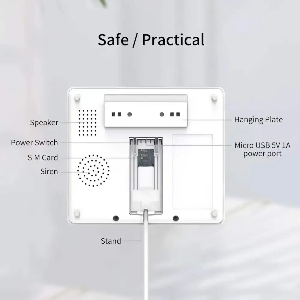 CPVAN Tuya inteligentny System alarmowy do domu bezprzewodowy WIFI 4G włamywacz do domu ochronny zabezpieczający Alarm wbudowany 1500mAH 4.3 ekran Cal