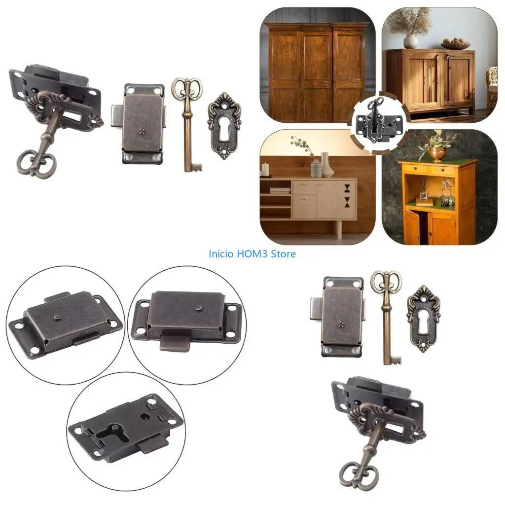 

A5YD Antique Zinc Alloy Cabinet Lock With for Small Drawers and Furniture
