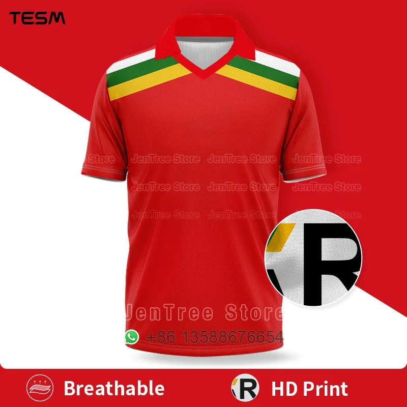 Retro POLO Shirt Men Summer Sports V-Neck T-shirt Street Trendy Short Sleeve 3D HD Print T-shirt