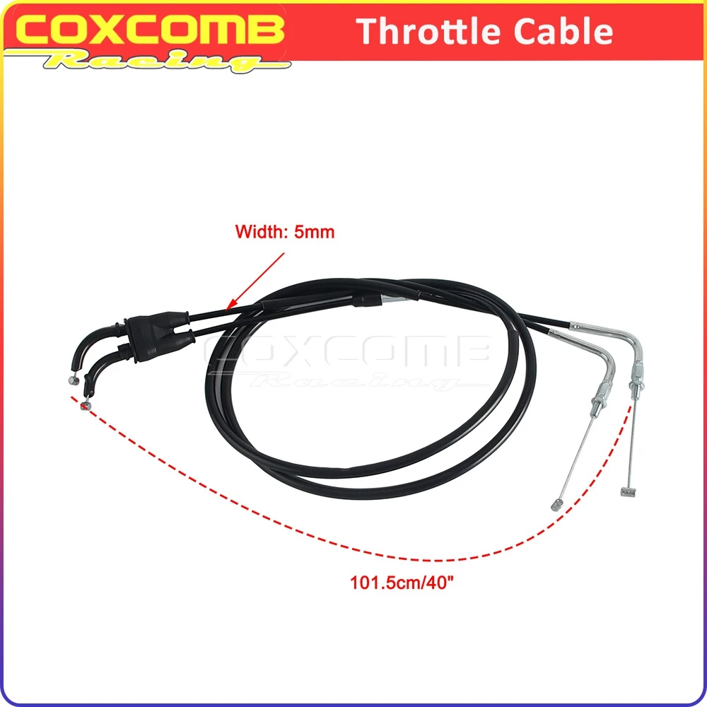 

101cm 5mm Accelerator Cable Motorcycle Straight ConnectionThrottle Cables For Yamaha MT09 FZ09 MT FZ 09 XSR900 XSR 900 2016-2021